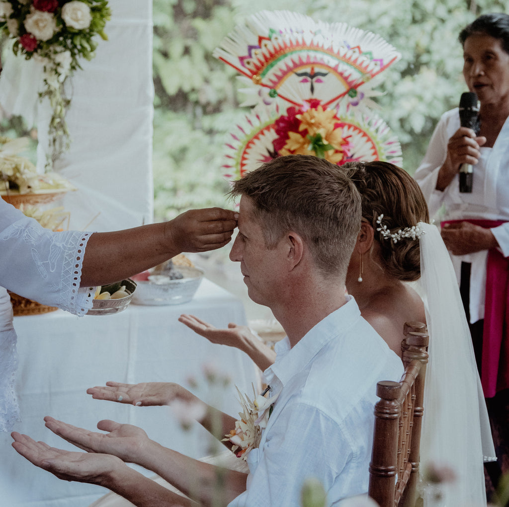 Hindu Balinese Blessing Symbolic Ceremony