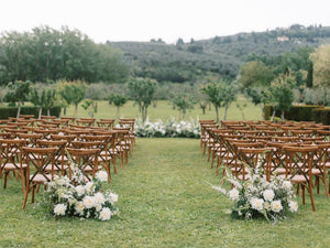Path Aisle Floral -  Medium Arrangement of Local White and Green Flowers/Arrangement