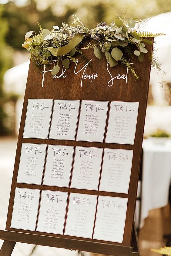 Plywood Table Seating Signage