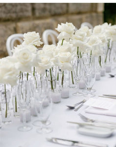 Sweetheart Table - Elegant & Timeless White Rose Bud Vases