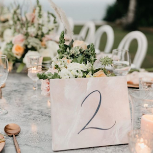 Pink Marble Table Number