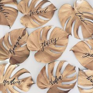 Placecard Monstera Leaf Natural or Sprayed