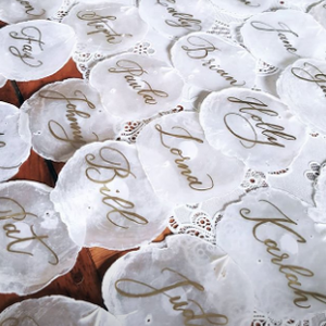 Placecard Shell with Gold Handwriting