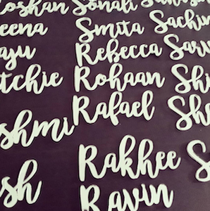 Placecard White, Clear or Black Acrylic
