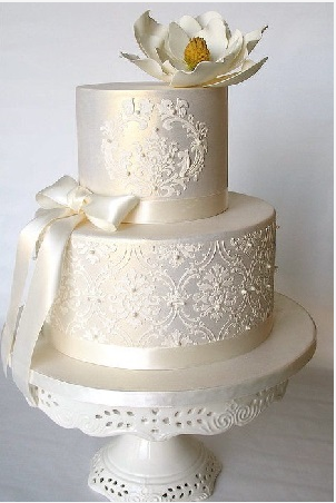 Intimate Wedding 1 Tier Cake - Fondant