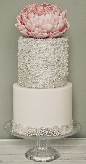 Intimate Wedding 1 Tier Cake - Fondant