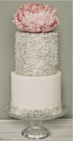 Intimate Wedding 1 Tier Cake - Fondant
