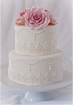 Intimate Wedding 1 Tier Cake - Fondant