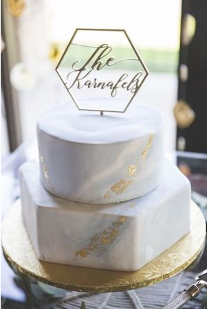 Intimate Wedding 1 Tier Cake - Fondant