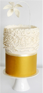 Intimate Wedding 1 Tier Cake - Fondant