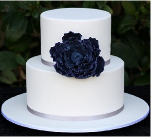 Intimate Wedding 1 Tier Cake - Fondant