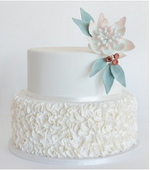 Intimate Wedding 1 Tier Cake - Fondant