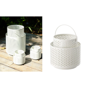 Large White Mesh Lantern for Centrepiece