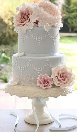 Intimate Wedding 1 Tier Cake - Fondant