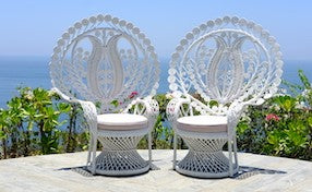 Peacock Chairs White - Set of Two